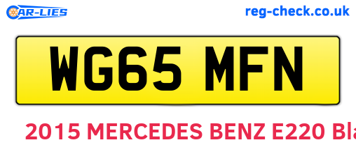 WG65MFN are the vehicle registration plates.