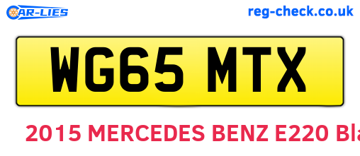 WG65MTX are the vehicle registration plates.