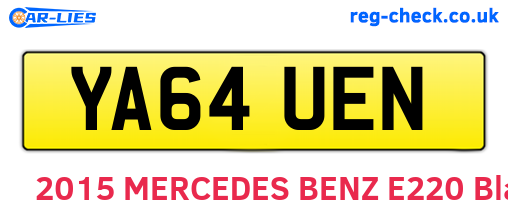 YA64UEN are the vehicle registration plates.