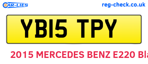 YB15TPY are the vehicle registration plates.