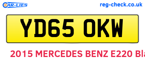 YD65OKW are the vehicle registration plates.