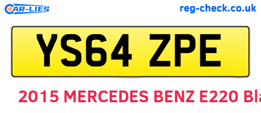 YS64ZPE are the vehicle registration plates.