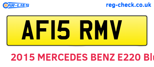 AF15RMV are the vehicle registration plates.