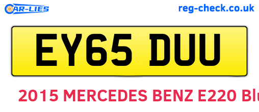 EY65DUU are the vehicle registration plates.
