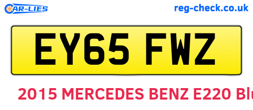 EY65FWZ are the vehicle registration plates.