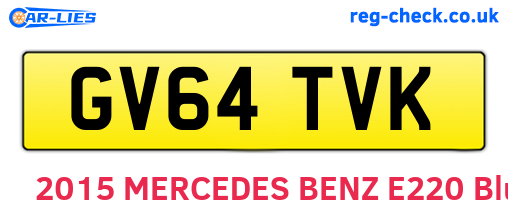 GV64TVK are the vehicle registration plates.