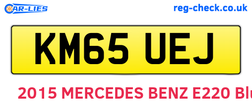 KM65UEJ are the vehicle registration plates.