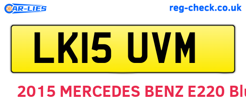 LK15UVM are the vehicle registration plates.