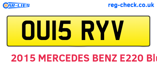 OU15RYV are the vehicle registration plates.