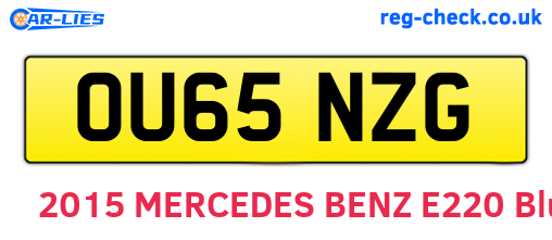 OU65NZG are the vehicle registration plates.