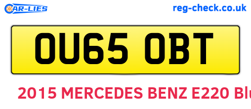 OU65OBT are the vehicle registration plates.