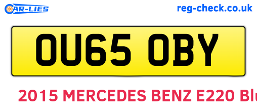 OU65OBY are the vehicle registration plates.