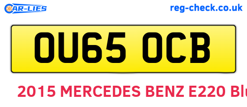 OU65OCB are the vehicle registration plates.