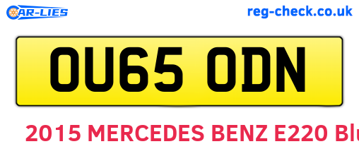 OU65ODN are the vehicle registration plates.