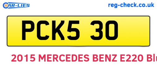 PCK530 are the vehicle registration plates.