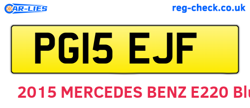PG15EJF are the vehicle registration plates.