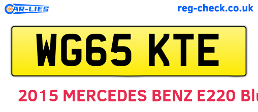 WG65KTE are the vehicle registration plates.
