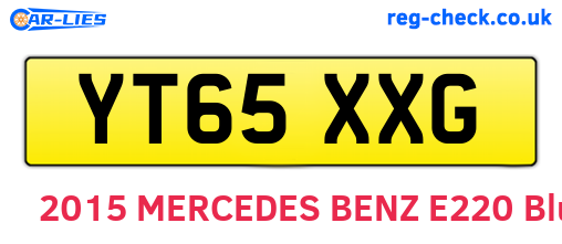 YT65XXG are the vehicle registration plates.