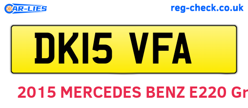 DK15VFA are the vehicle registration plates.