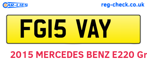 FG15VAY are the vehicle registration plates.