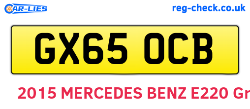 GX65OCB are the vehicle registration plates.