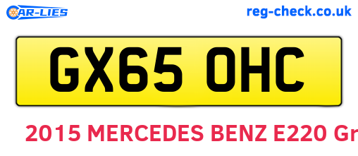 GX65OHC are the vehicle registration plates.