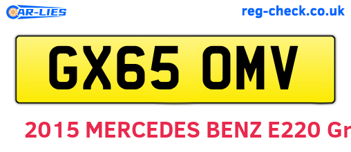 GX65OMV are the vehicle registration plates.