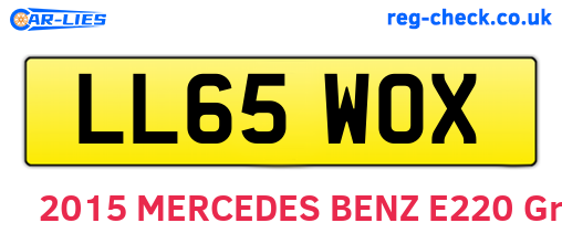 LL65WOX are the vehicle registration plates.