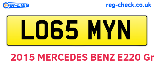 LO65MYN are the vehicle registration plates.