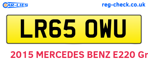 LR65OWU are the vehicle registration plates.