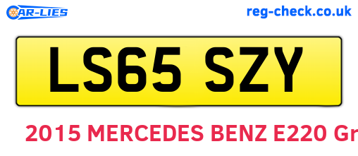 LS65SZY are the vehicle registration plates.