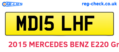 MD15LHF are the vehicle registration plates.