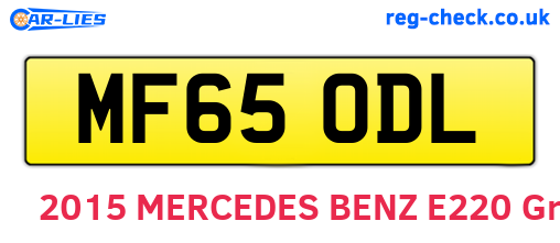 MF65ODL are the vehicle registration plates.