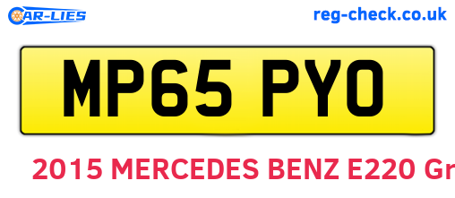 MP65PYO are the vehicle registration plates.