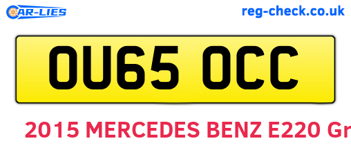 OU65OCC are the vehicle registration plates.