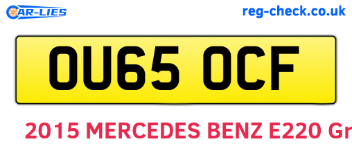 OU65OCF are the vehicle registration plates.