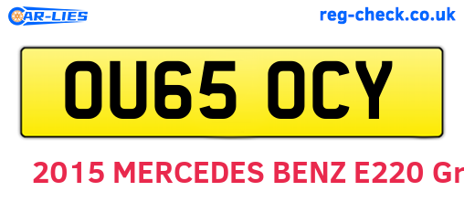 OU65OCY are the vehicle registration plates.