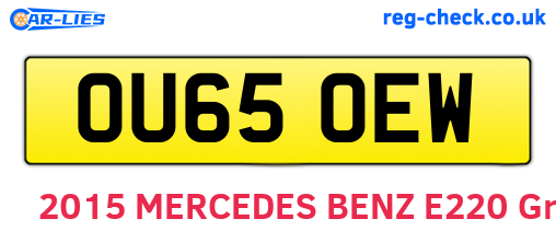 OU65OEW are the vehicle registration plates.