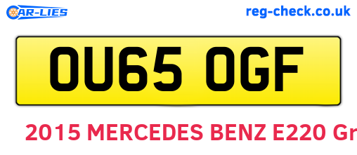 OU65OGF are the vehicle registration plates.