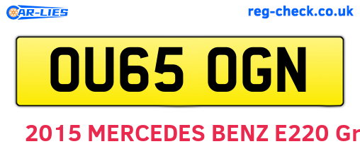 OU65OGN are the vehicle registration plates.