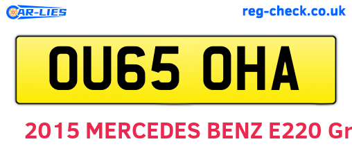 OU65OHA are the vehicle registration plates.