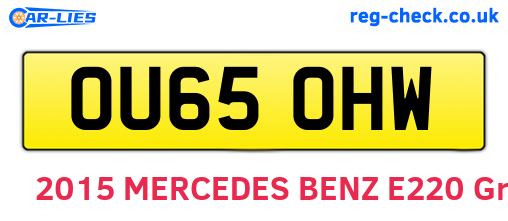 OU65OHW are the vehicle registration plates.