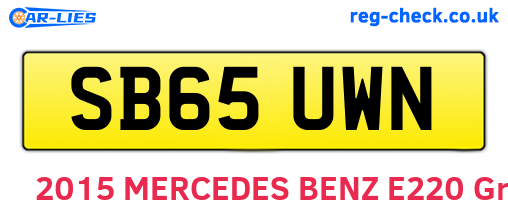 SB65UWN are the vehicle registration plates.