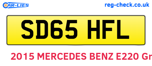 SD65HFL are the vehicle registration plates.