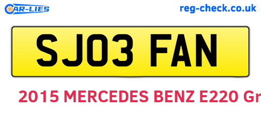 SJ03FAN are the vehicle registration plates.