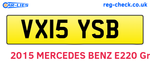 VX15YSB are the vehicle registration plates.