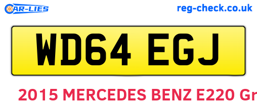 WD64EGJ are the vehicle registration plates.