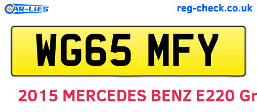 WG65MFY are the vehicle registration plates.