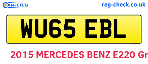 WU65EBL are the vehicle registration plates.
