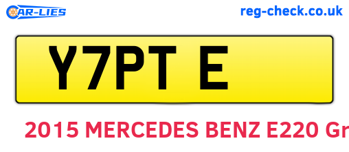 Y7PTE are the vehicle registration plates.